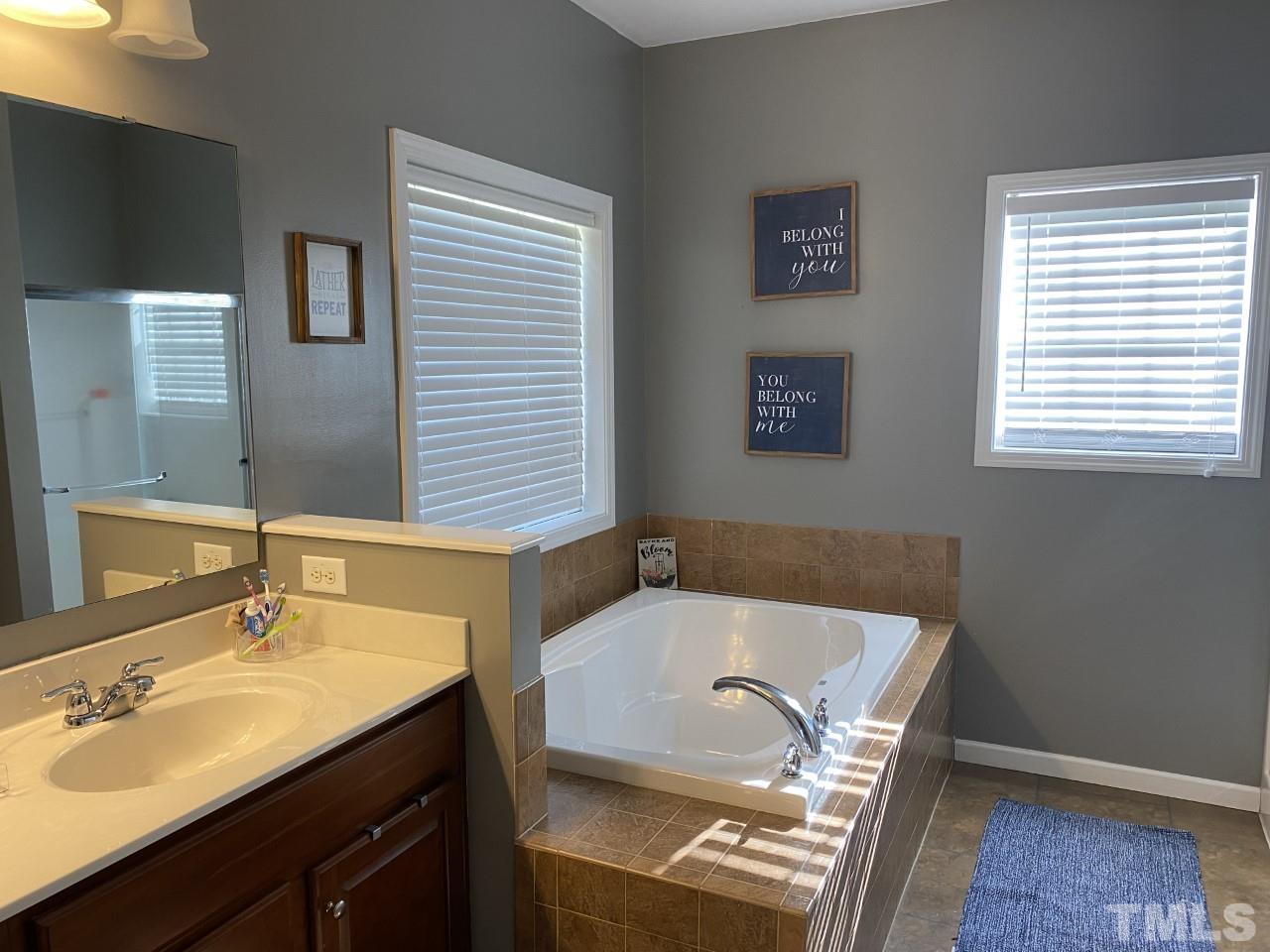 274 South Chaucer Way Kittrell, NC 27544 - Photo 15 of 28 a bathroom with a tub sink and mirror