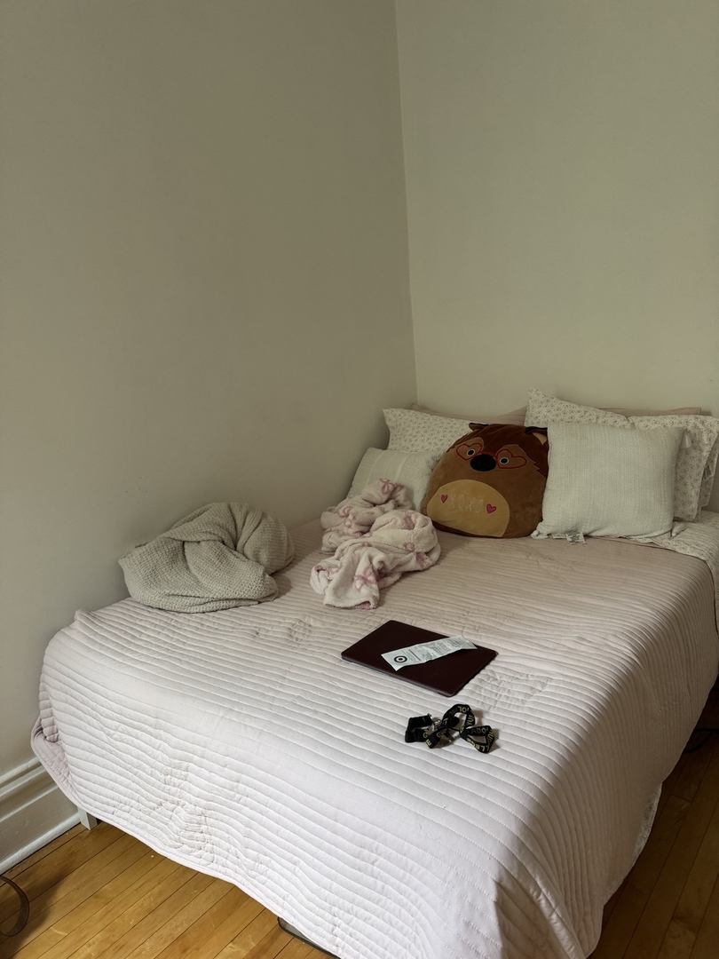 865 West Newport Avenue, Unit 3 Chicago, IL 60657 - Photo 6 of 6 a bedroom with a bed and wooden floor