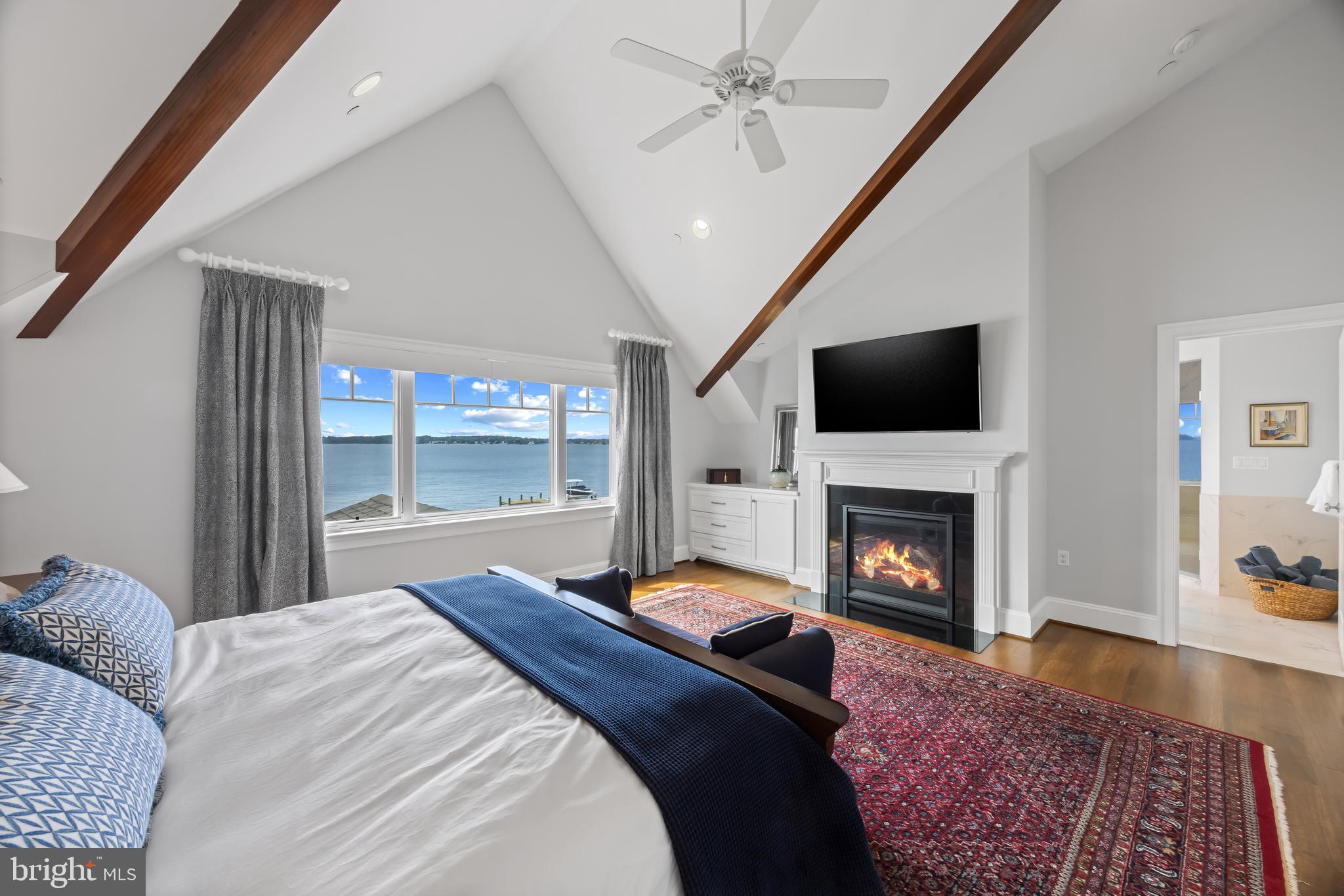 3736 Ramsgate Drive Annapolis, MD 21403 - Photo 22 of 45 Enjoy the water view & fireplace from Primary bed