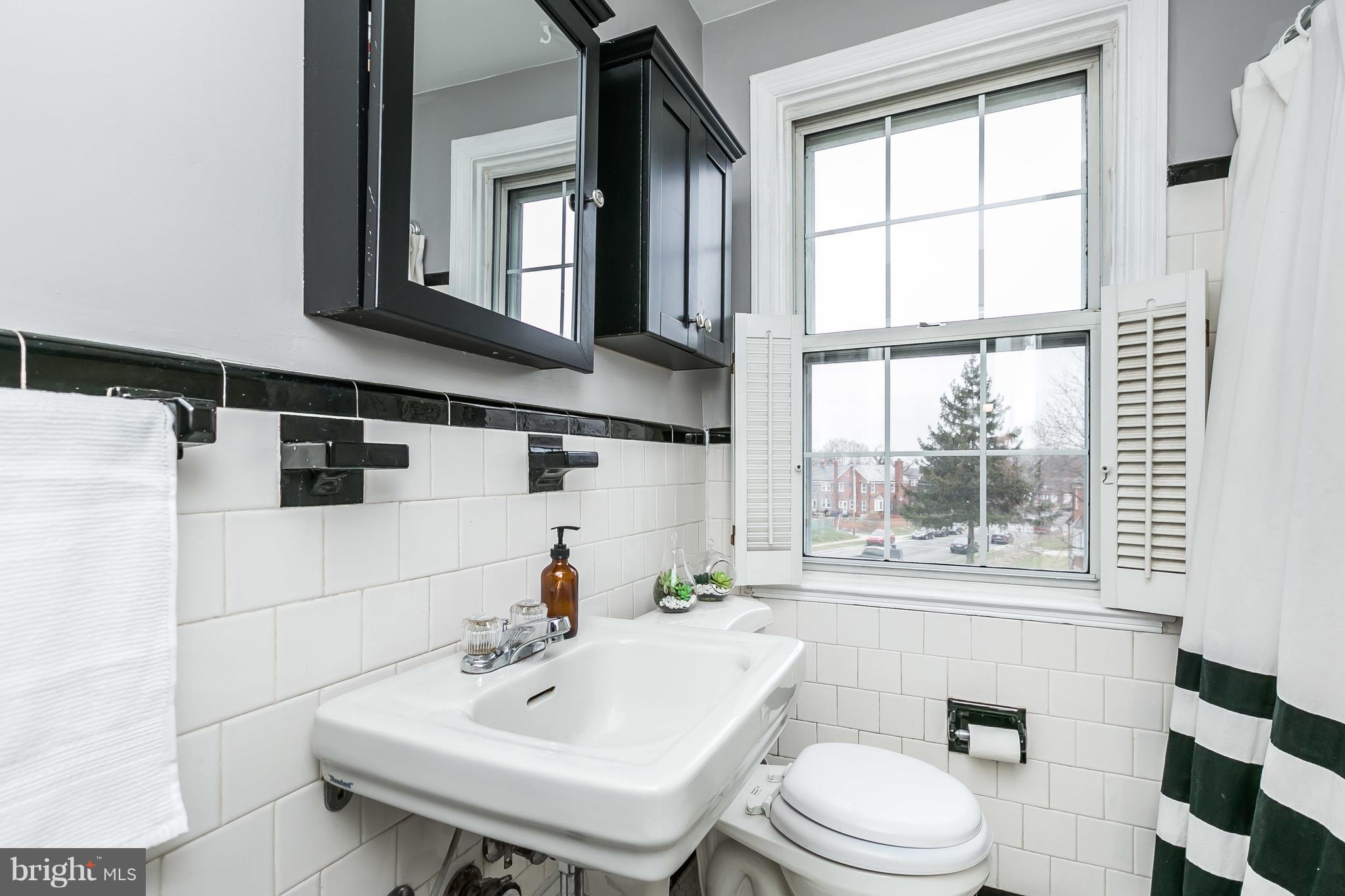 362 Greenlow Road Baltimore, MD 21228 - Photo 18 of 30 a bathroom with a sink a toilet and shower curtain