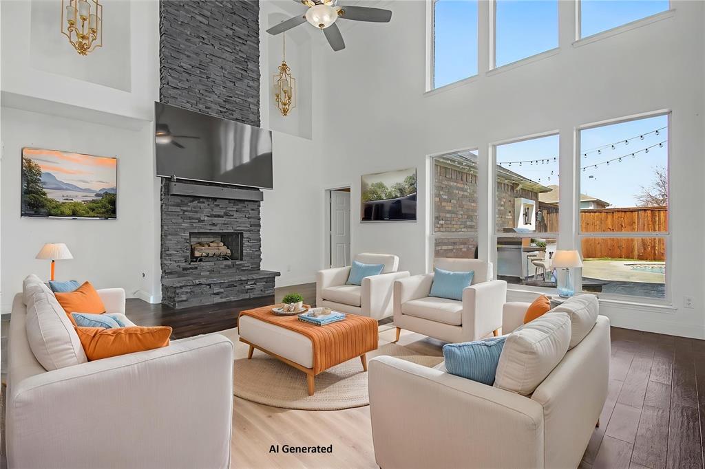 918 Midnight Pass Rockwall, TX 75087 - Photo 4 of 32 Living Room - AI Generated