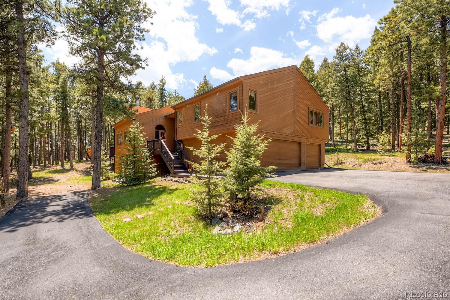 8045 Native Dancer Trail Evergreen, CO 80439 - Photo 3 of 29 a view of a swimming pool with a patio