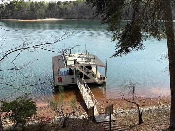 a view of a lake from a balcony