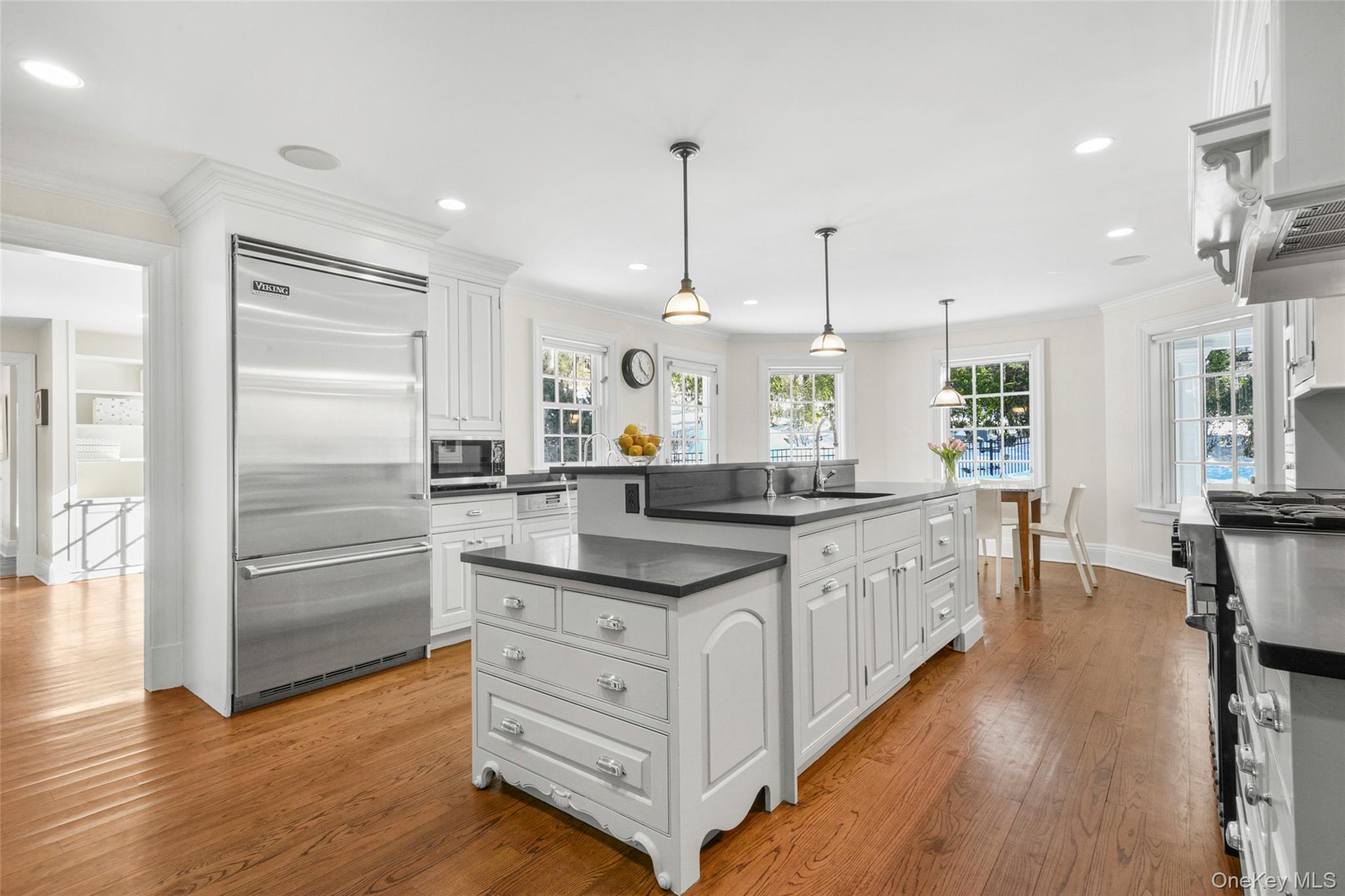 10 Hilltop Road Larchmont, NY 10538 - Photo 10 of 50 Updated eat-in chef’s kitchen featuring custom cabinetry and premium appliances.
