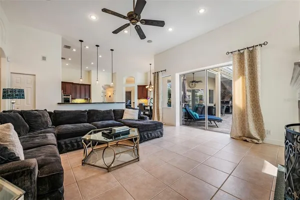 a view of a house with a small yard