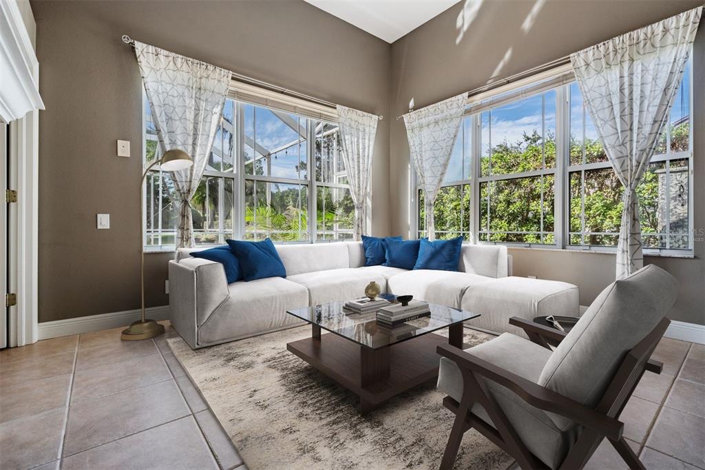 3727 Janus Way Palm Harbor, FL 34685 - Photo 29 of 98 a living room with furniture and a large window