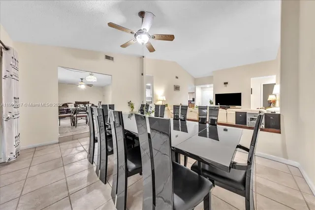 a view of a dining room and livingroom view