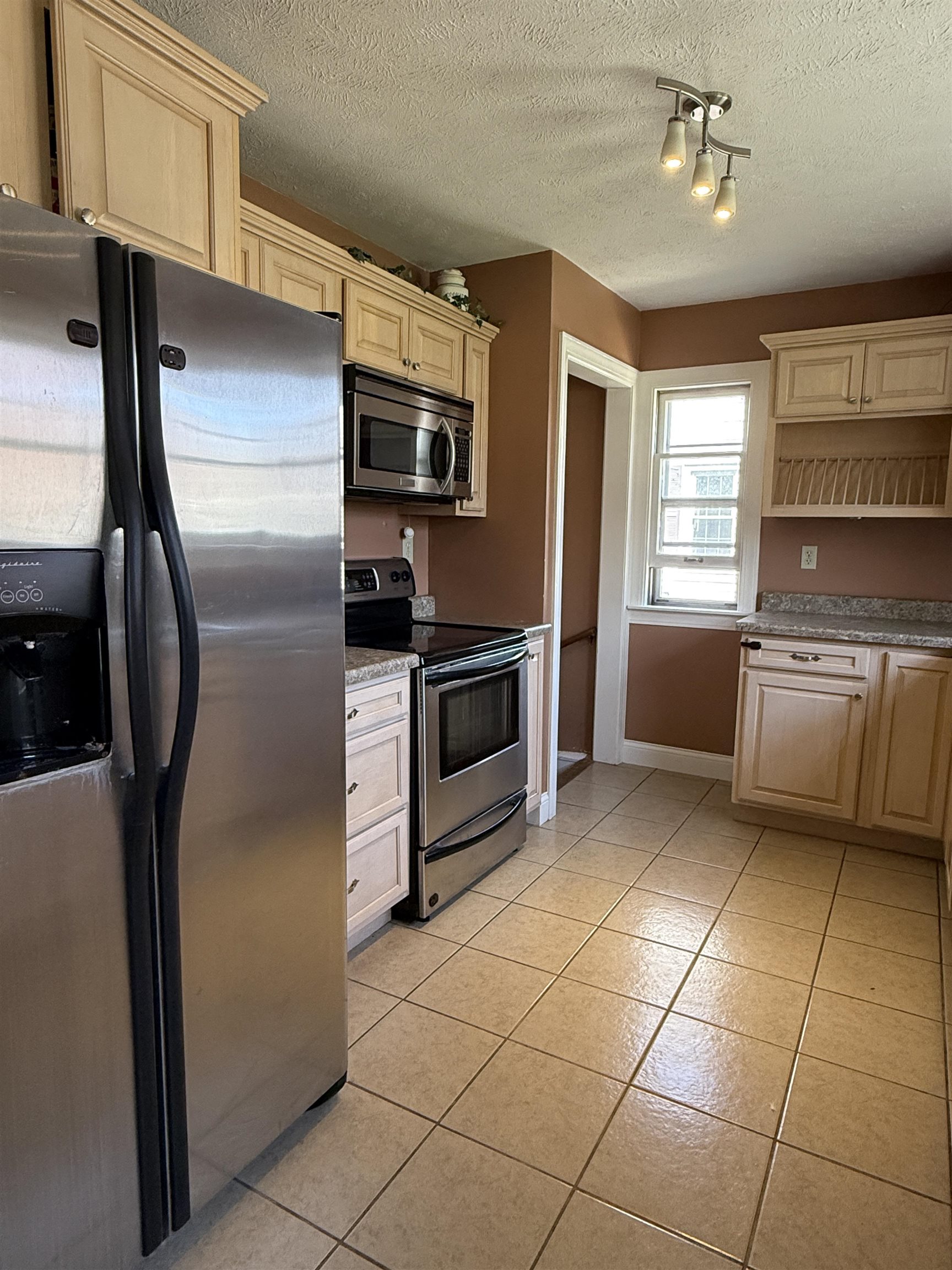1038 North 8th Street Rochelle, IL 61068 - Photo 8 of 24 a kitchen with stainless steel appliances granite countertop a refrigerator a stove and a sink with wooden floor
