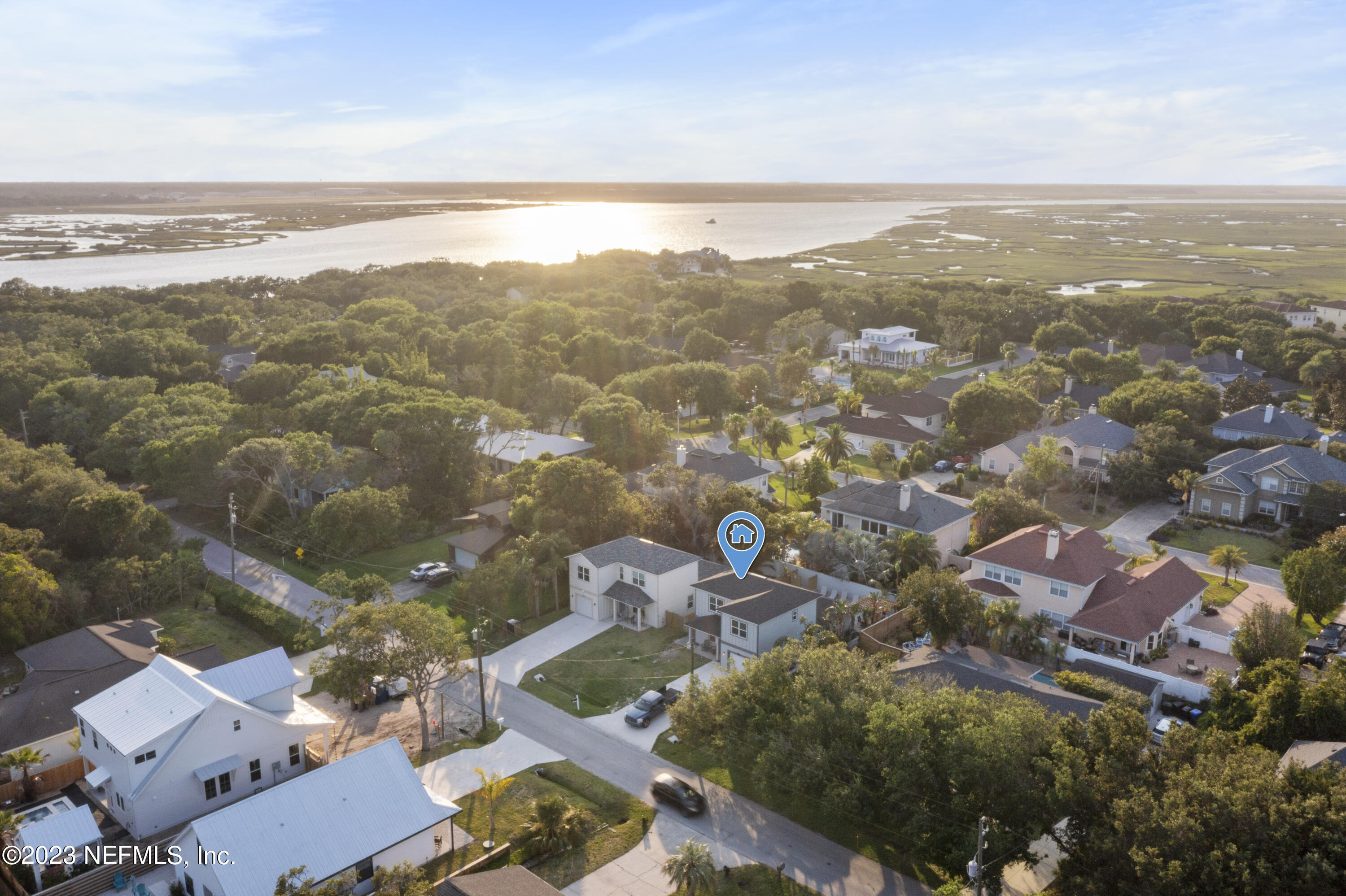 310 3rd Street St. Augustine, FL 32084 - Photo 41 of 46 an aerial view of residential houses with outdoor space and ocean view