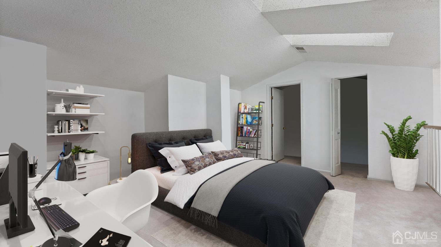 835 Edpas Road New Brunswick, NJ 08901 - Photo 13 of 15 a bedroom with a bed and a potted plant