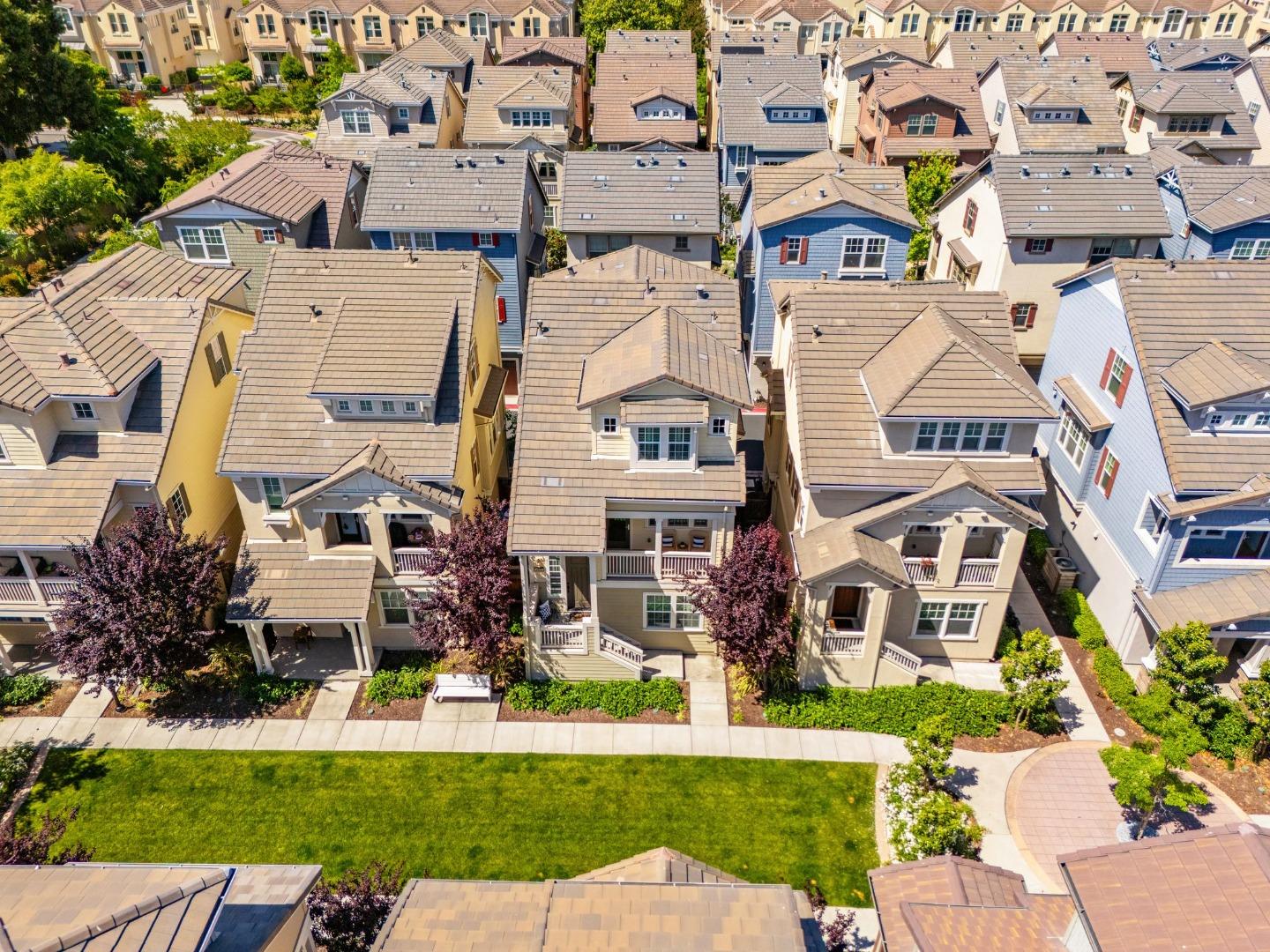 3406 Pyramid Way Mountain View, CA 94043 - Photo 35 of 41 an aerial view of residential houses with outdoor space and parked cars