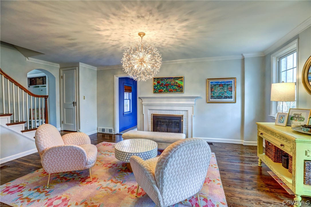 903 Baldwin Road Henrico, VA 23229 - Photo 8 of 46 a living room with furniture and a fireplace