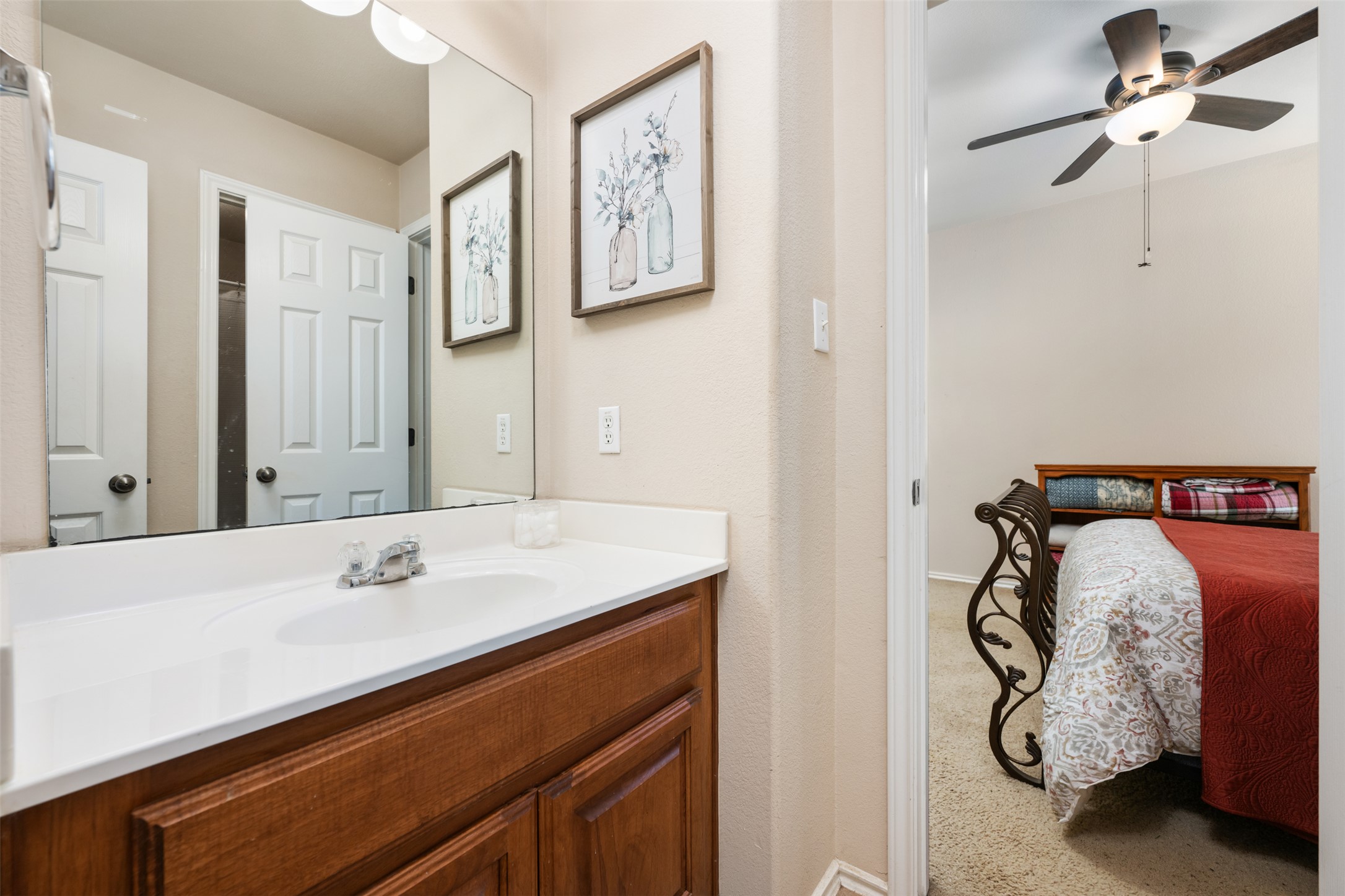 18300 Shallow Pool Drive Pflugerville, TX 78660 - Photo 30 of 40 a bathroom with a sink and mirror