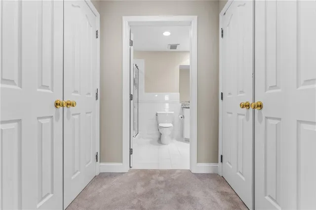 a view of a bathroom with a shower