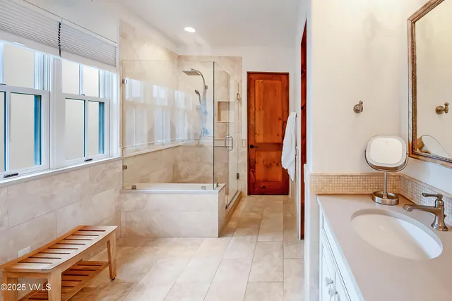 a bathroom with a shower