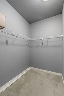 a view of a room with racks on the wall