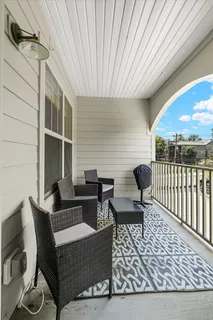 a outdoor space with a couch