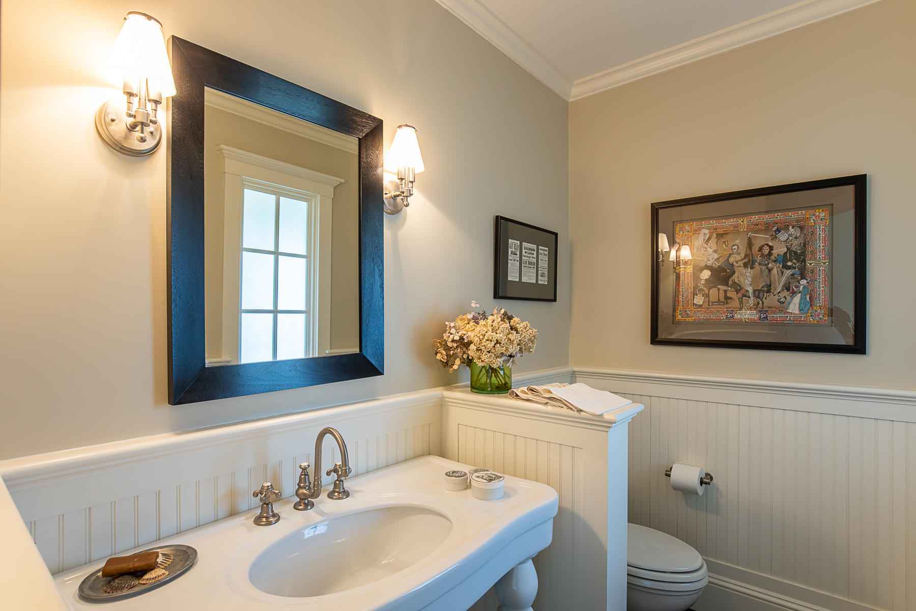 7 Clay Pit Road Aquinnah, MA 02535 - Photo 22 of 29 a bathroom with a sink vanity mirror and toilet