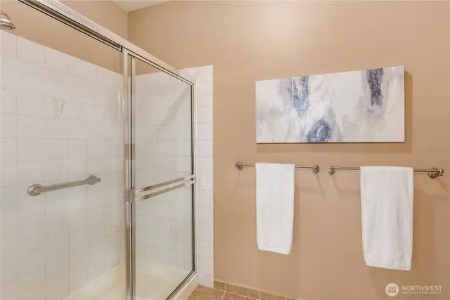 a bathroom with a shower