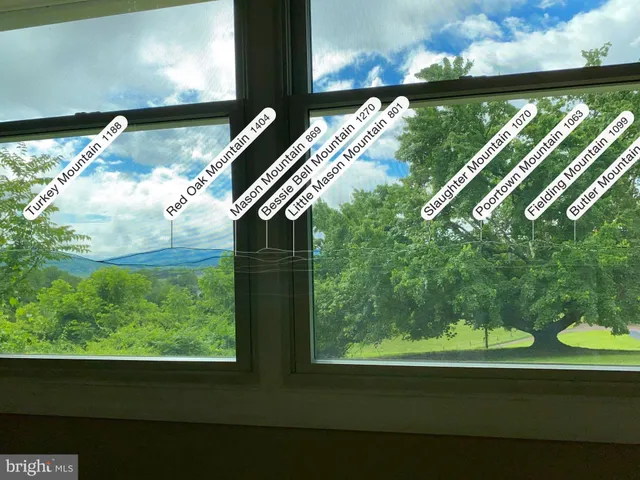 an aerial view of a house with a garden and lake view