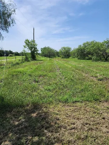 a view of a field with an trees