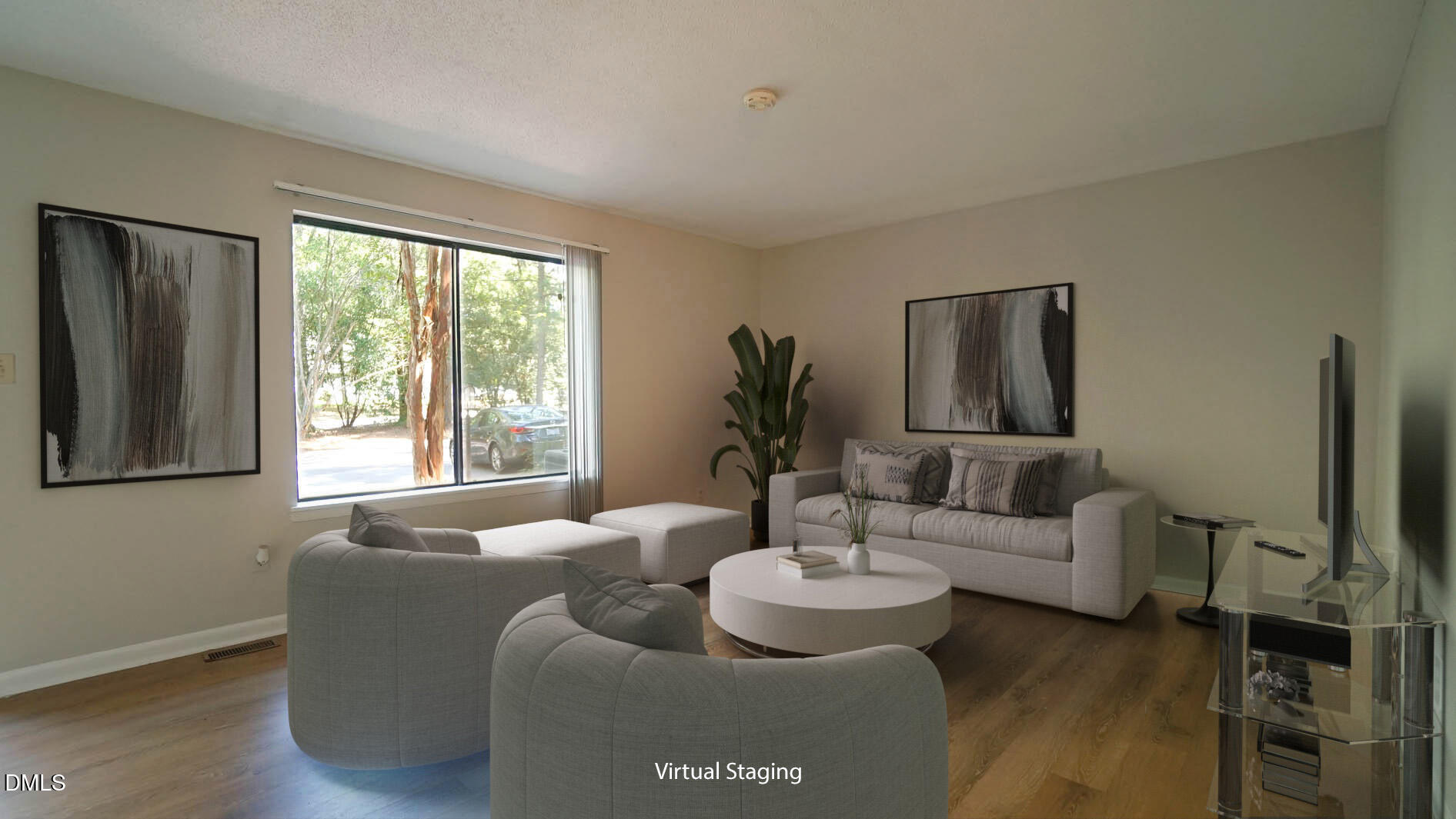1020 North Bend Drive Raleigh, NC 27609 - Photo 4 of 50 a living room with furniture and a large window