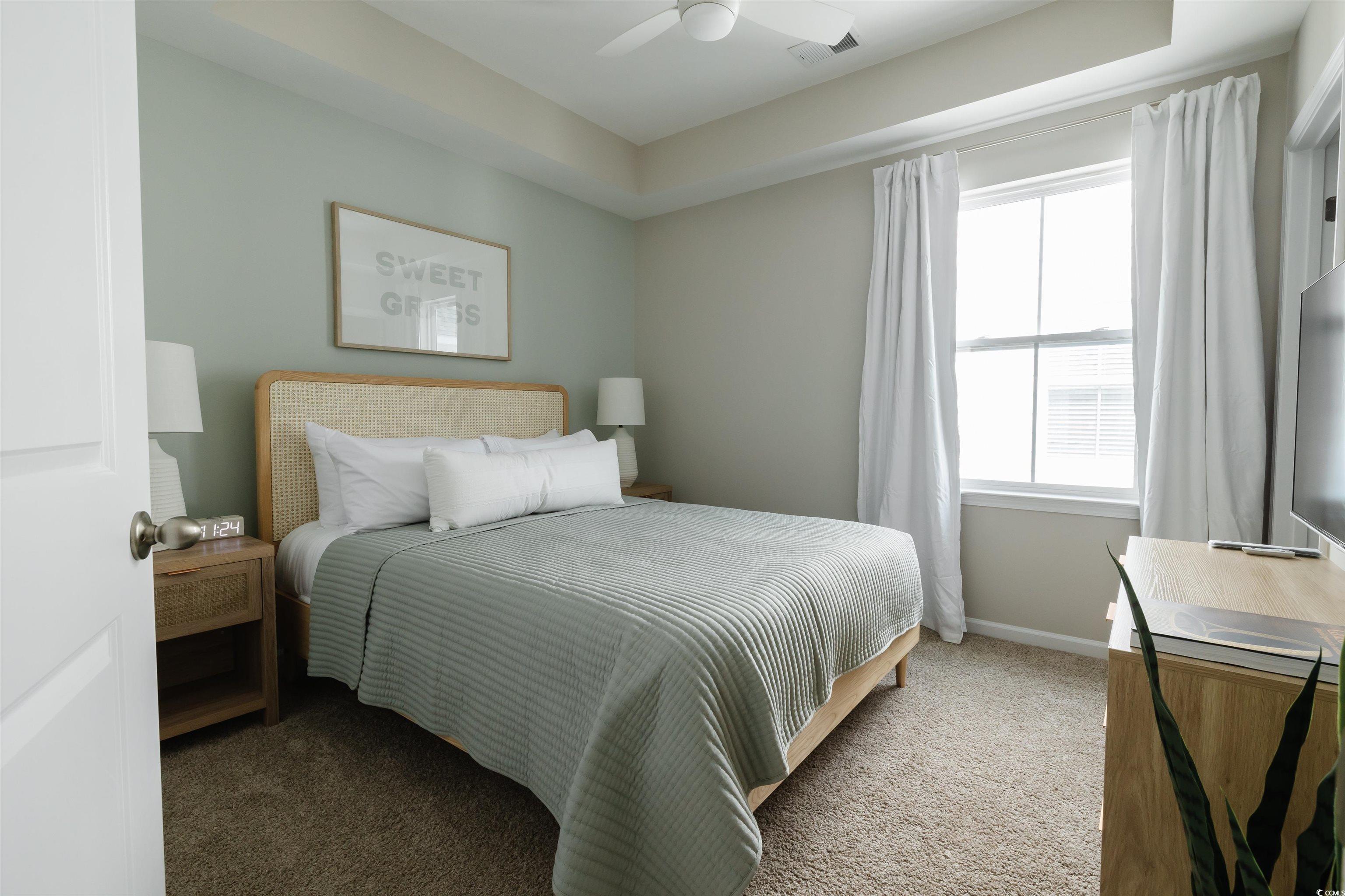 3553 Ladybank Loop Myrtle Beach, SC 29577 - Photo 11 of 30 Carpeted bedroom featuring a tray ceiling and a ce