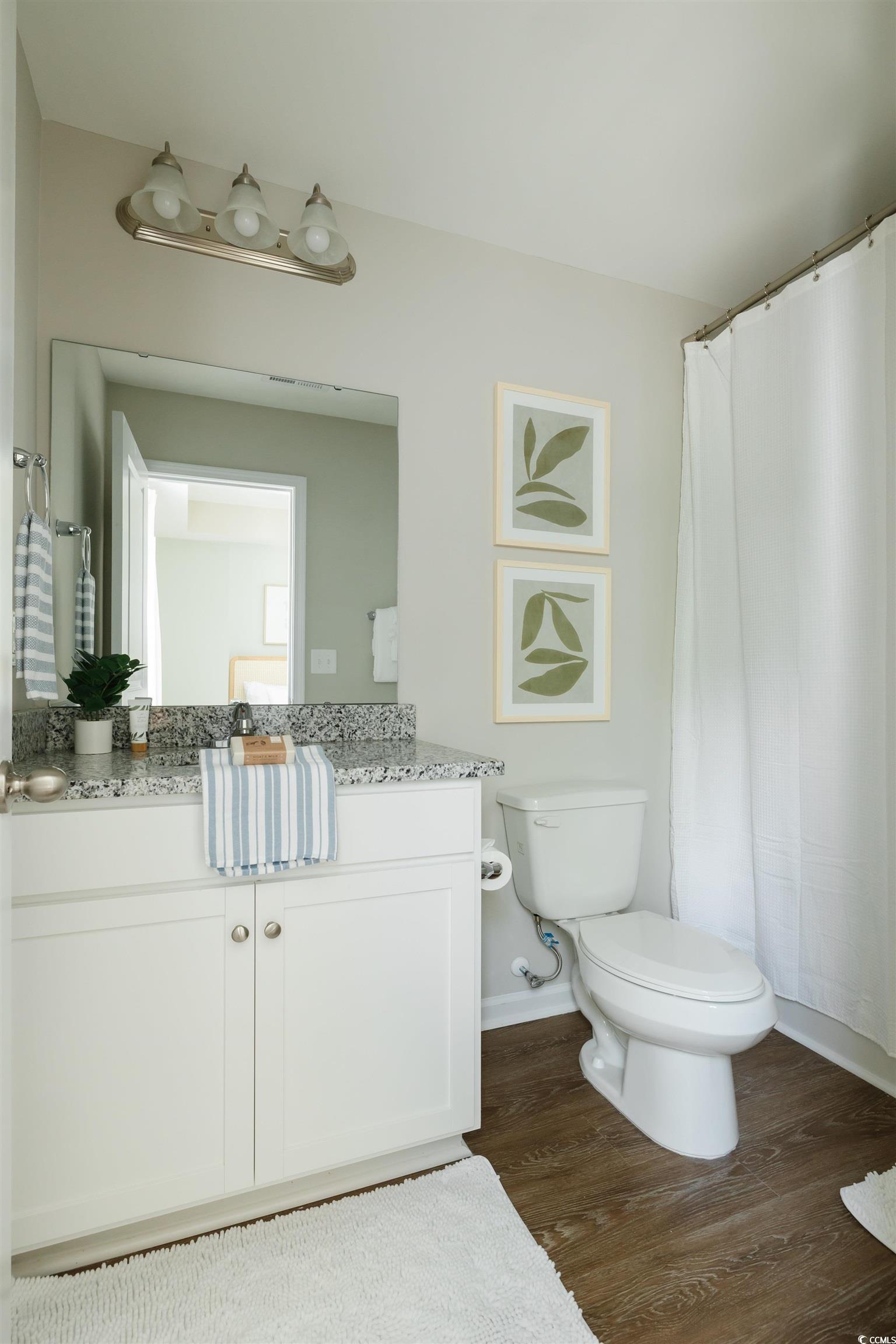 3553 Ladybank Loop Myrtle Beach, SC 29577 - Photo 15 of 30 Bathroom featuring vanity, dark wood-type flooring