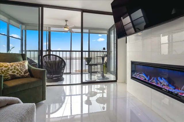 a living room with furniture