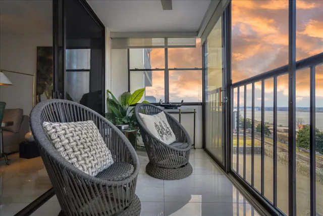 a view of balcony with couch