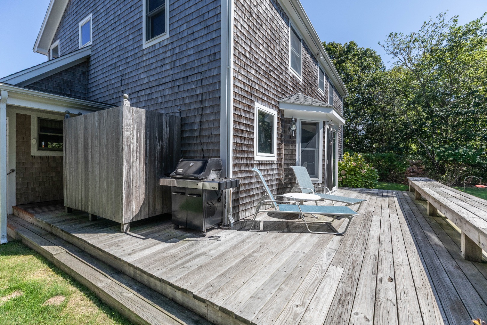 8 Old Dunham's Corner Way Edgartown, MA 02539 - Photo 30 of 37 Back deck and outdoor shower