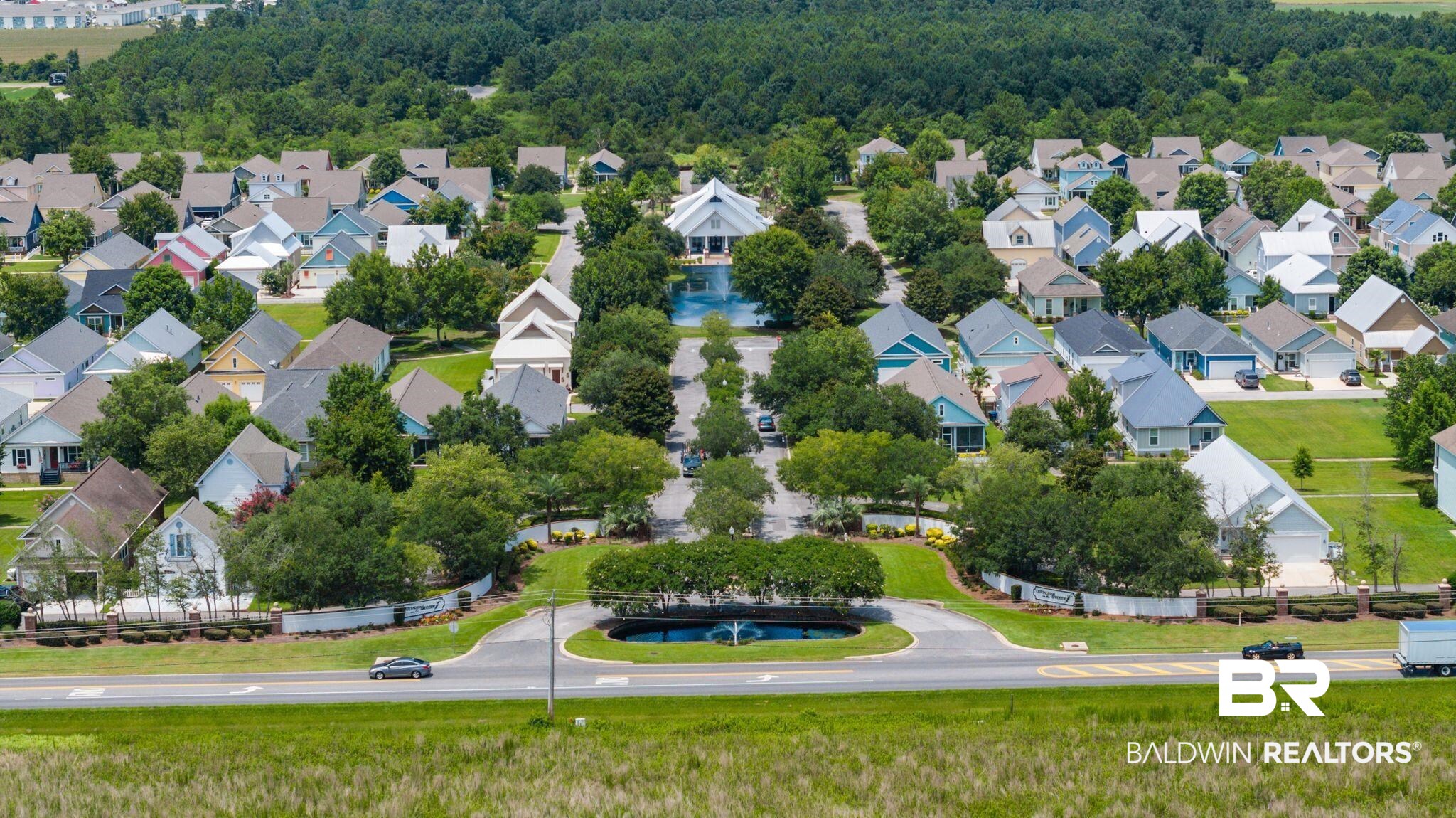 905 Buttercup Lane Foley, AL 36535 - Photo 42 of 47 Aerial view of residential area with a forest