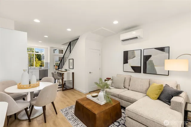 a living room with furniture and a couch