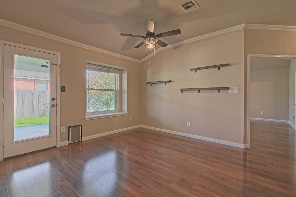 3112 Clinton Place Round Rock, TX 78665 - Photo 20 of 36 an empty room with wooden floor closet and windows