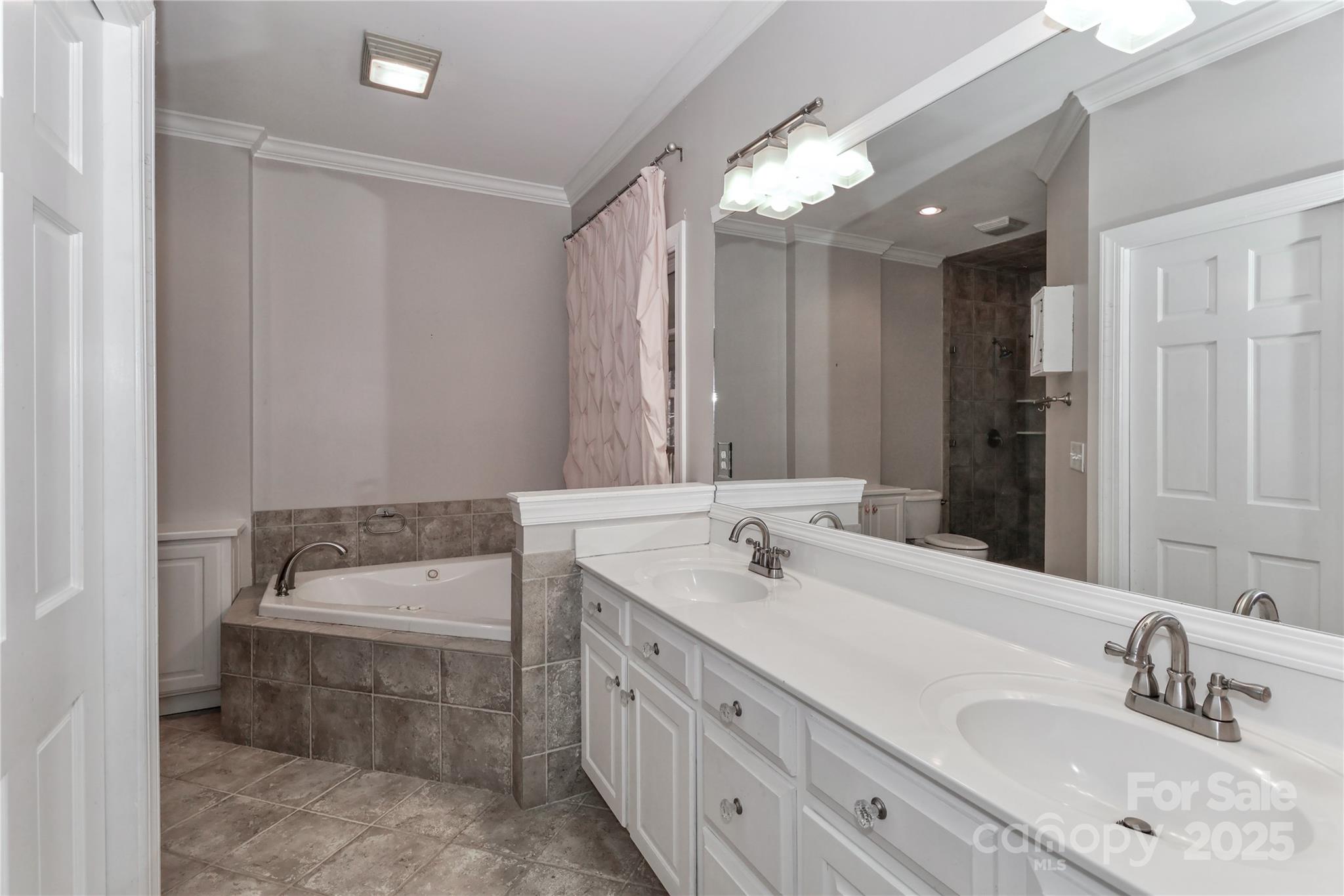 625 St Andrews Road Statesville, NC 28625 - Photo 25 of 48 a bathroom with a double vanity sink mirror and bathtub