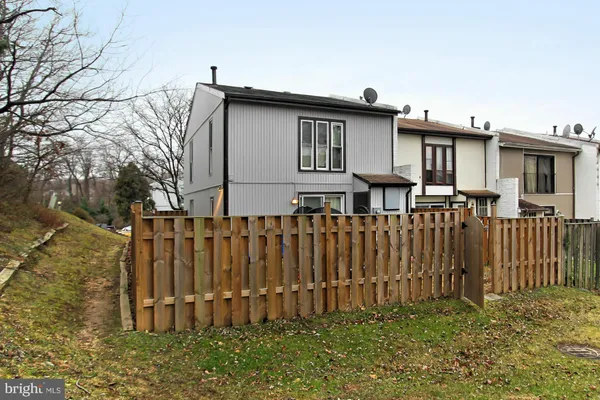 a garden view with a seating space
