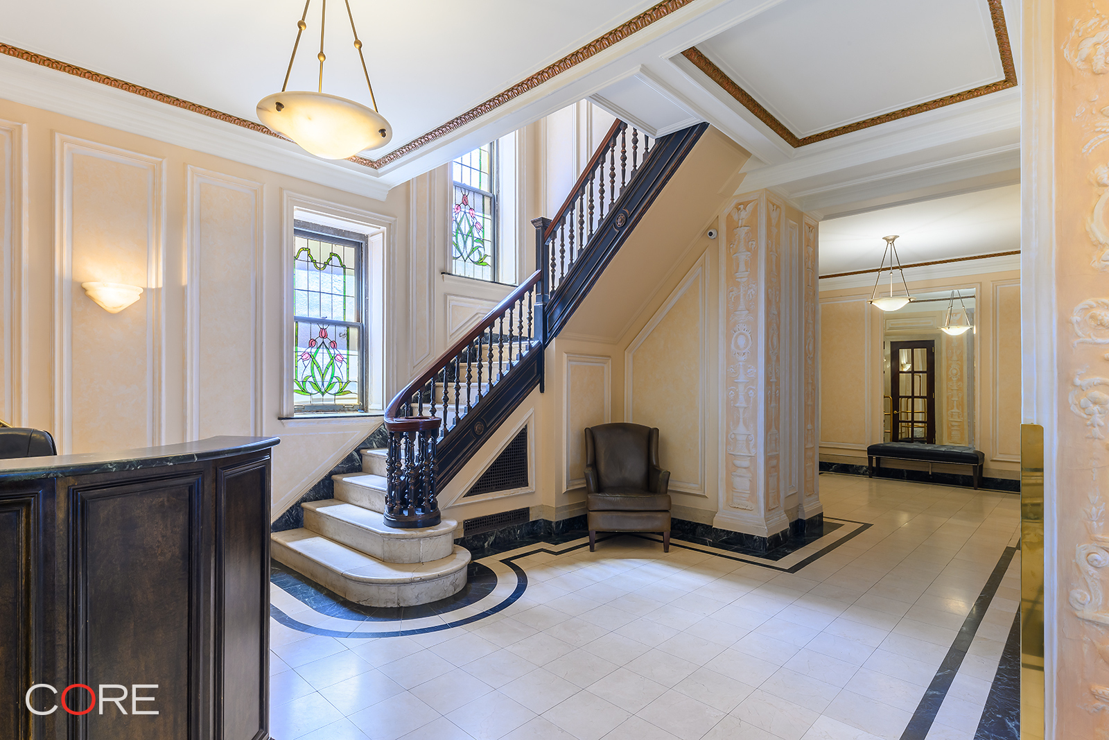 230 West 105th Street, Unit 5AA Manhattan, NY 10025 - Photo 7 of 9 a view of entryway with wooden floor and stairs