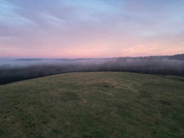 a view of an outdoor space and mountain view