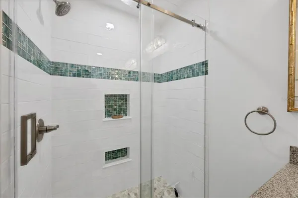 a bathroom with a shower