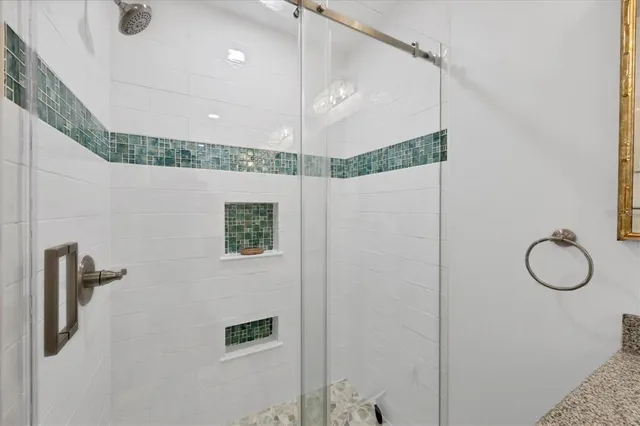 a bathroom with a shower
