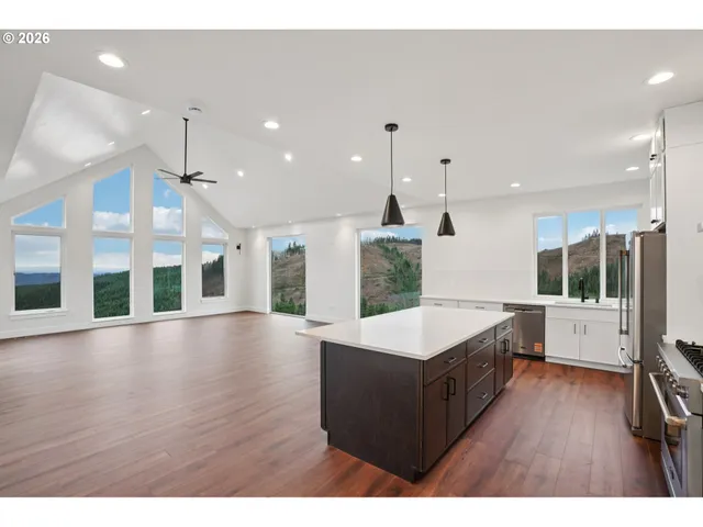 a large room with lots of counter space