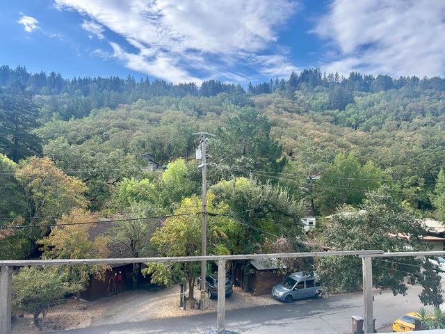 an aerial view of a fence