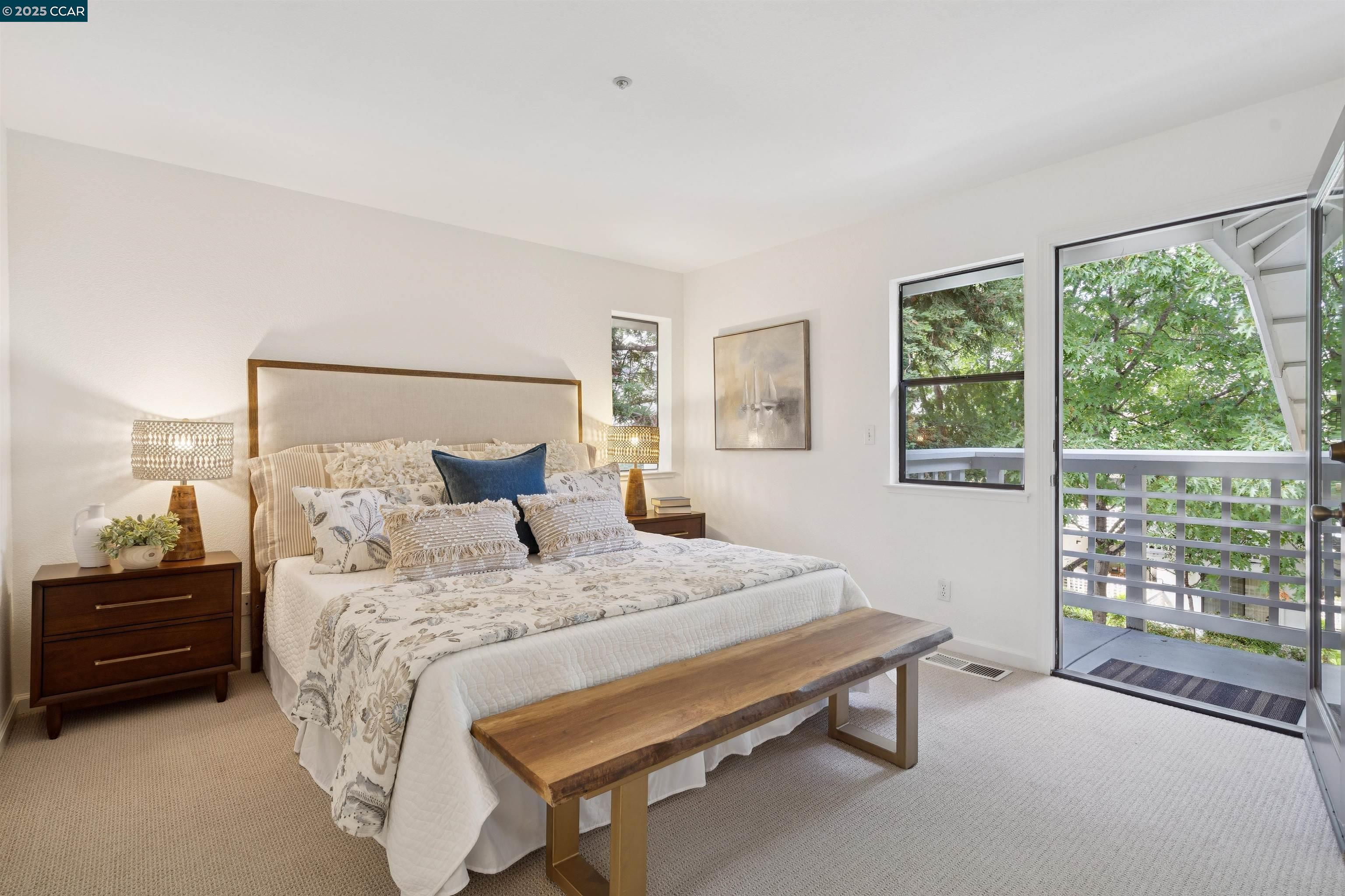 2578 Oak Road, Unit 212 Walnut Creek, CA 94597 - Photo 18 of 27 a bedroom with a bed and a window