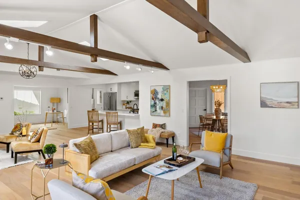 a living room with furniture