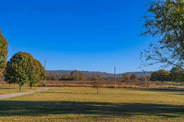 a view of a house with backyard and a area