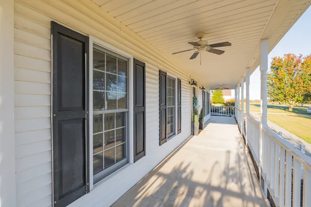a view of a yard with an outdoor space