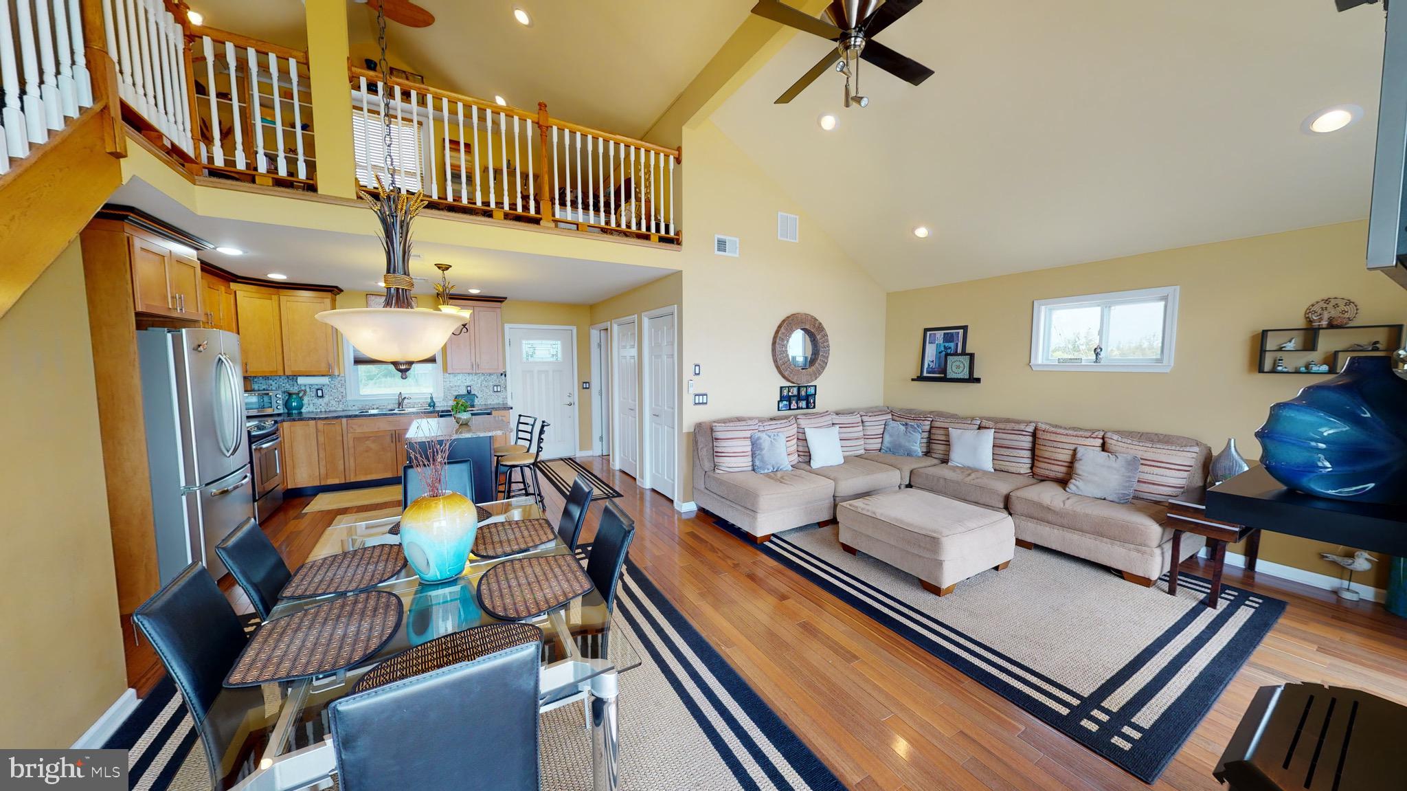 Living Room, Dining Room & Kitchen View