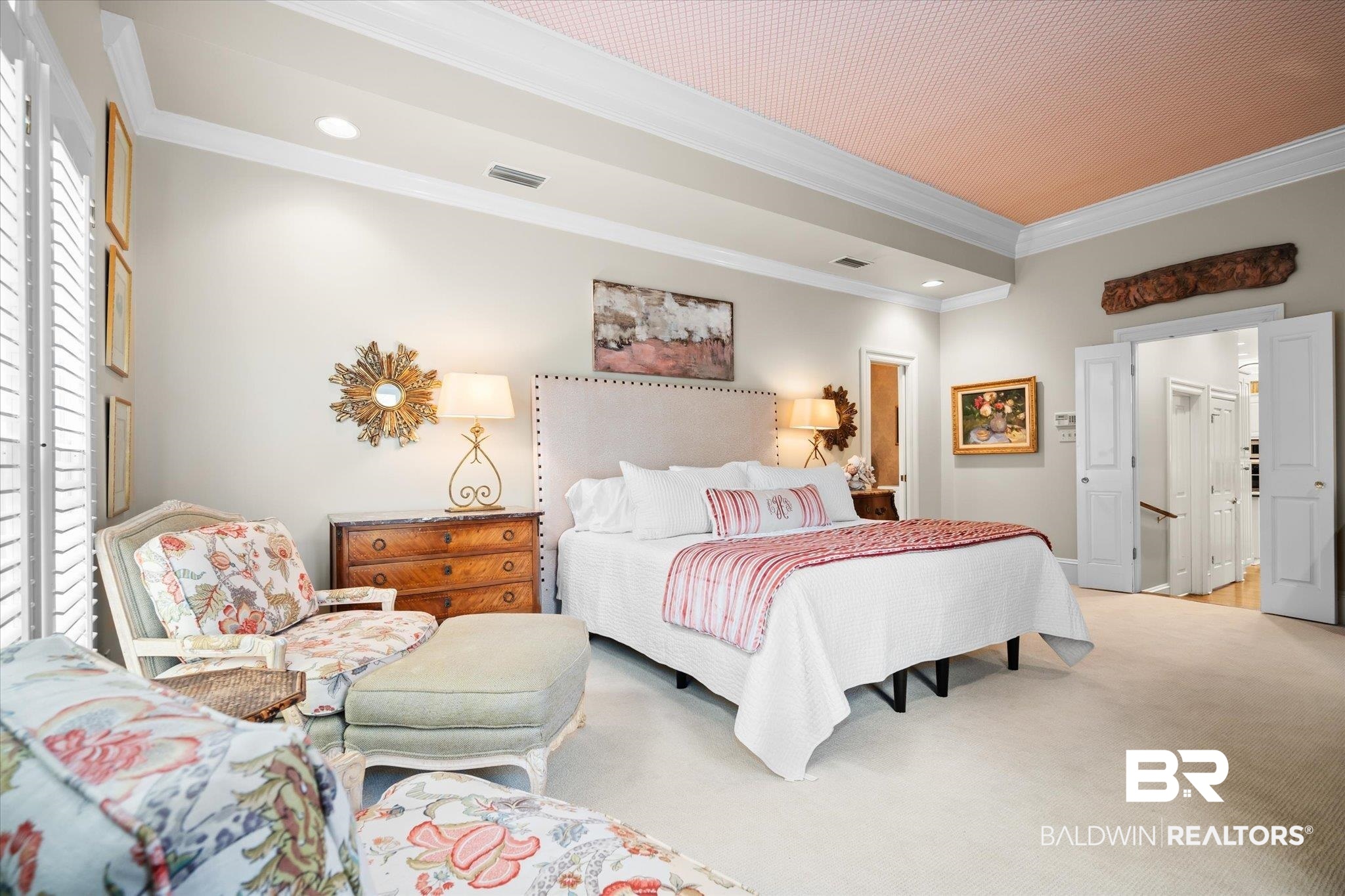 354 Dogwood Lane Mobile, AL 36608 - Photo 17 of 44 Carpeted bedroom with multiple windows and crown molding