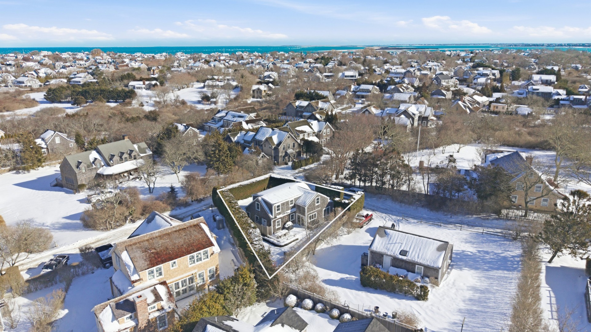 10 Pilgrim Road Nantucket, MA 02554 - Photo 65 of 65 an aerial view of a residential houses with outdoor space