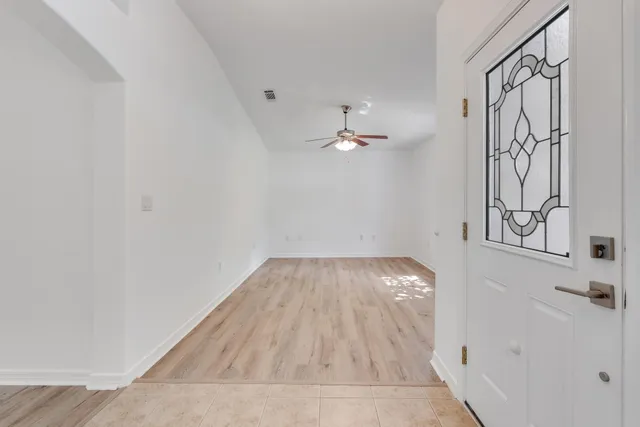 a view of small space with racks on the wall